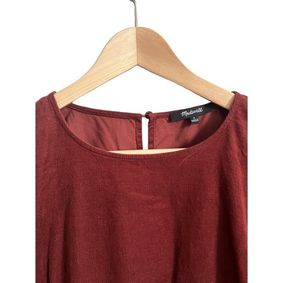 Madewell Corduroy Relaxed Mini Dress in Rust Color Size Small - Picture 4 of 7